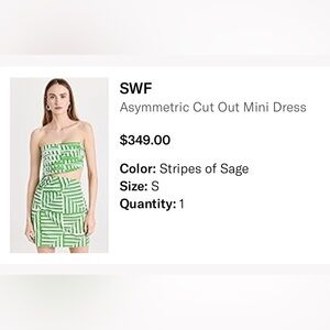 SWF Green Striped Women's Dress NWT